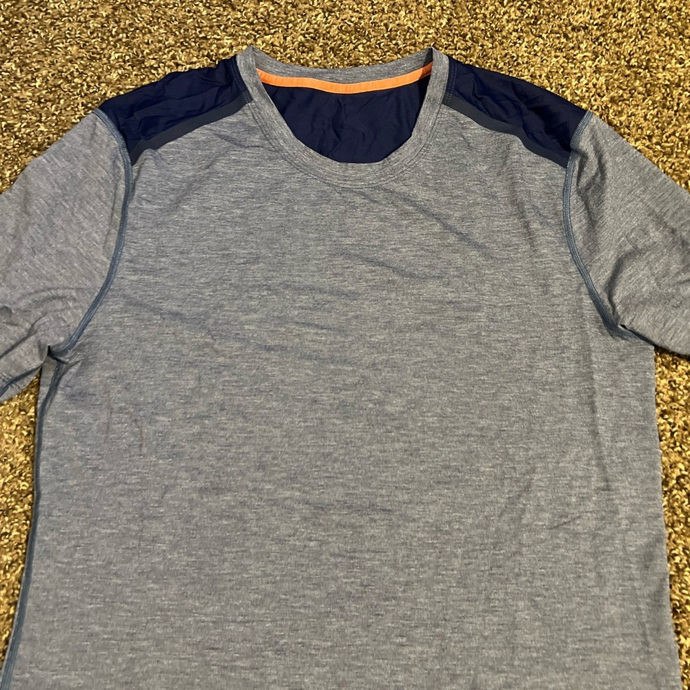 Gray and Navy Athletic T-Shirt